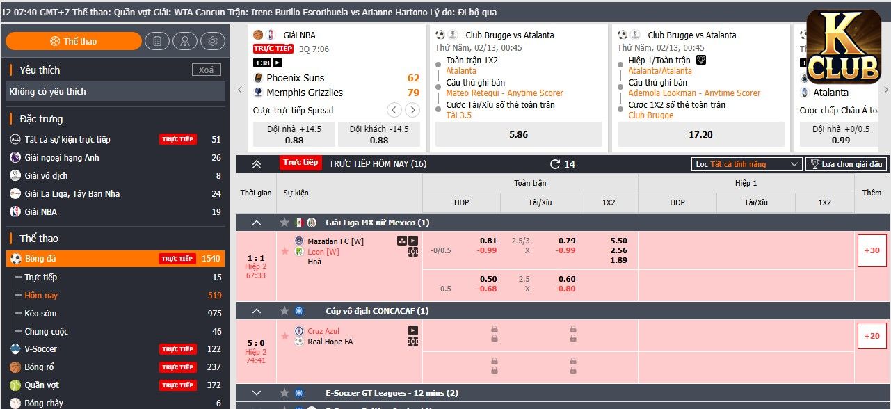 Đa dạng môn thể thao thỏa sức cá cược cùng 789BET